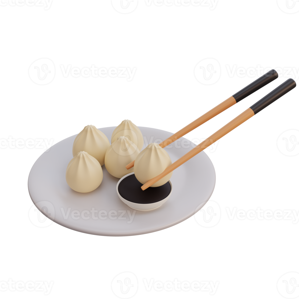 3d illustration of asian food Dumpling png