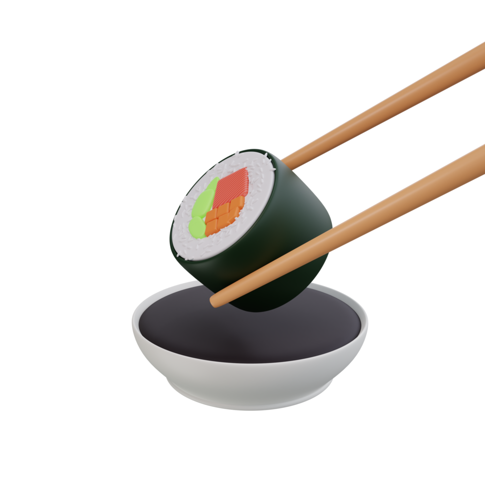 3d illustration of asian food sushi png