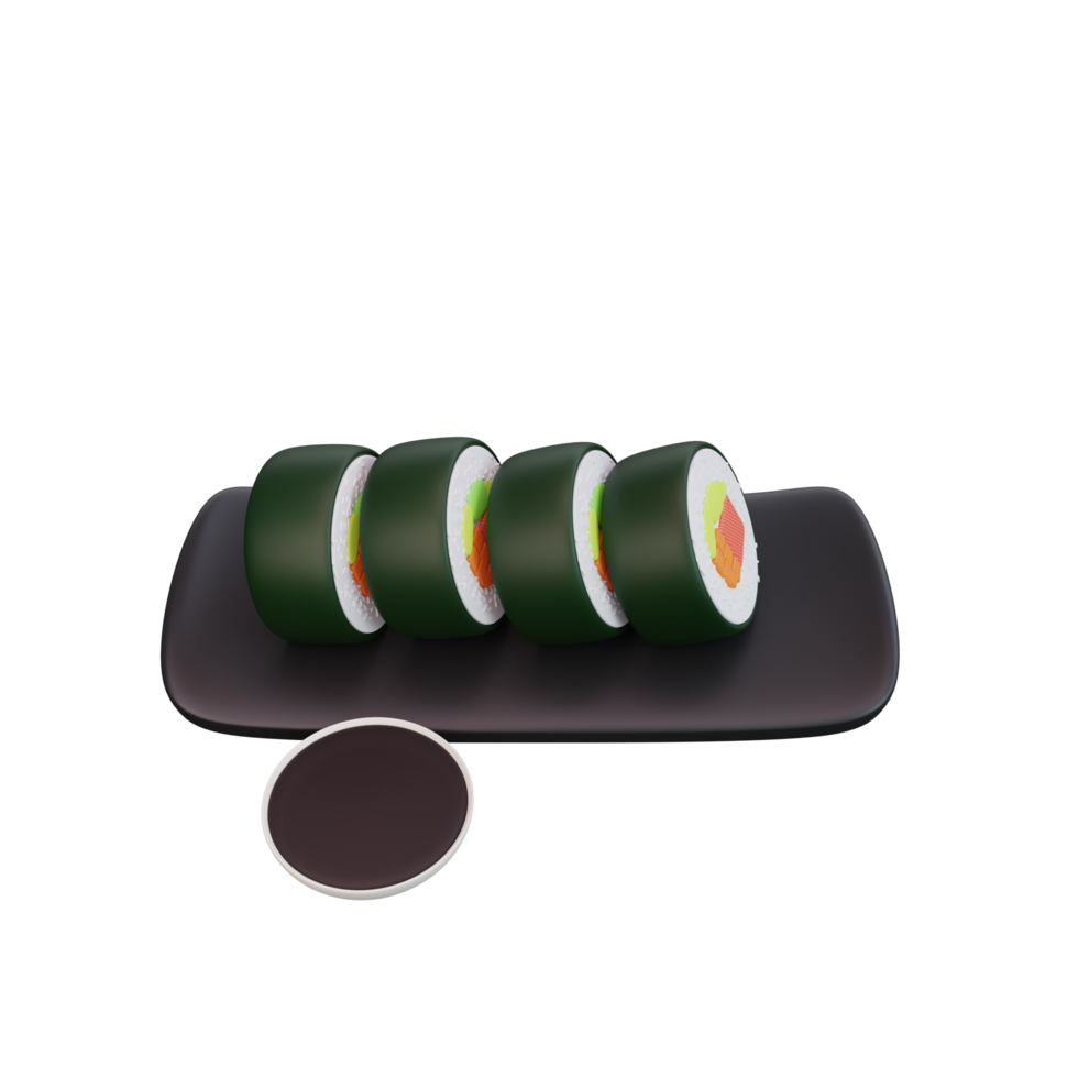 3d illustration of asian food sushi png