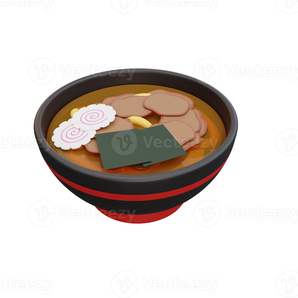 3d illustration of asian food ramen, japanese food png