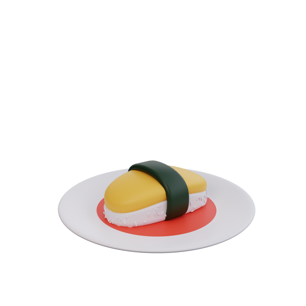 3d illustration of asian food sushi png