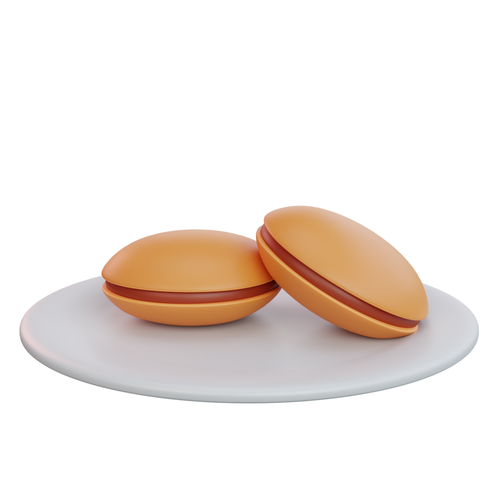 illustration 3d de dorayaki de cuisine asiatique png