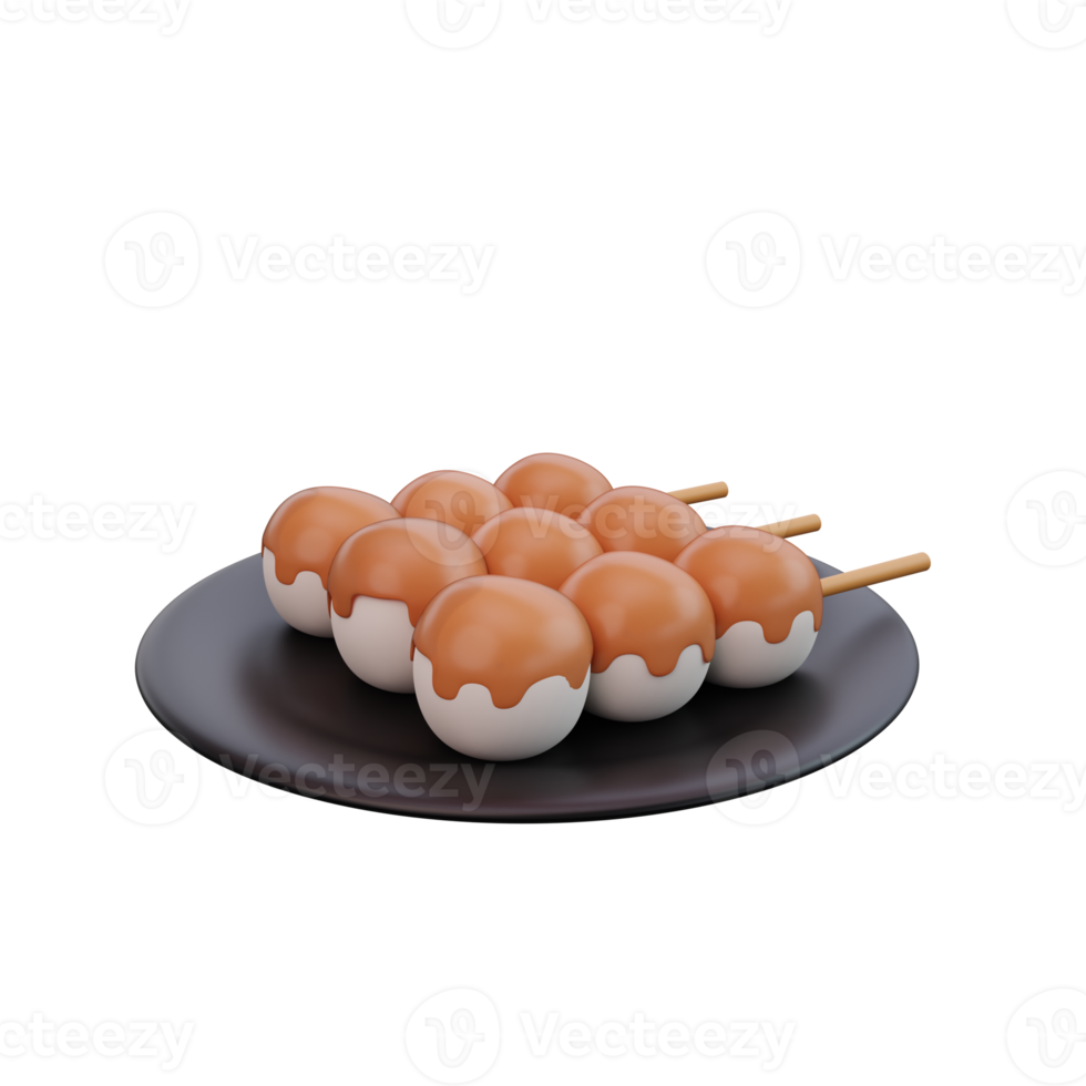 3d illustration of asian food dango,japanese food png
