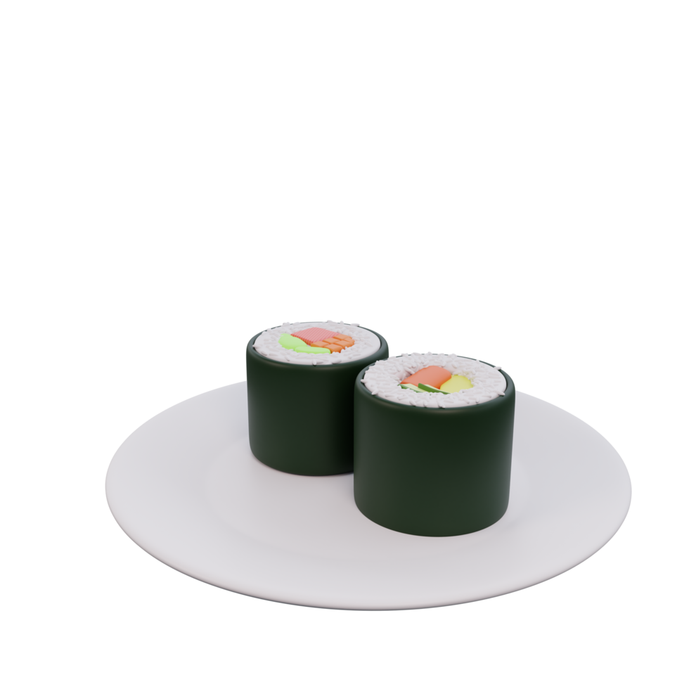 3D-Darstellung von asiatischem Sushi png