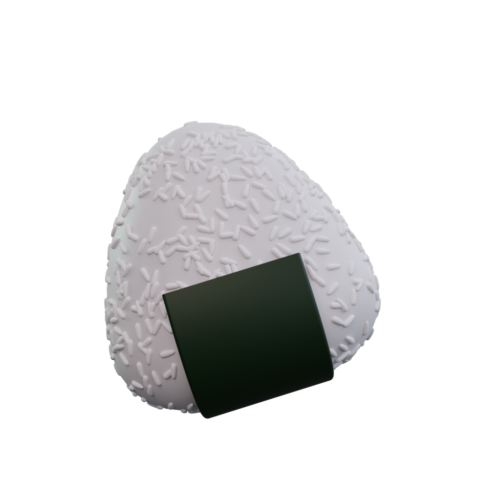 3d illustration of asian food onigiri png