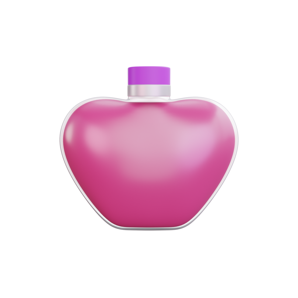 3d renderizado icono de perfume del día de san valentín png