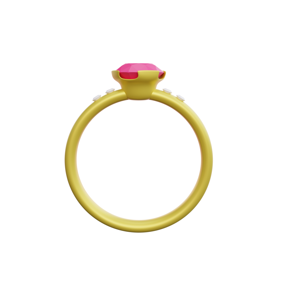3d rendering of valentine's day ring icon png