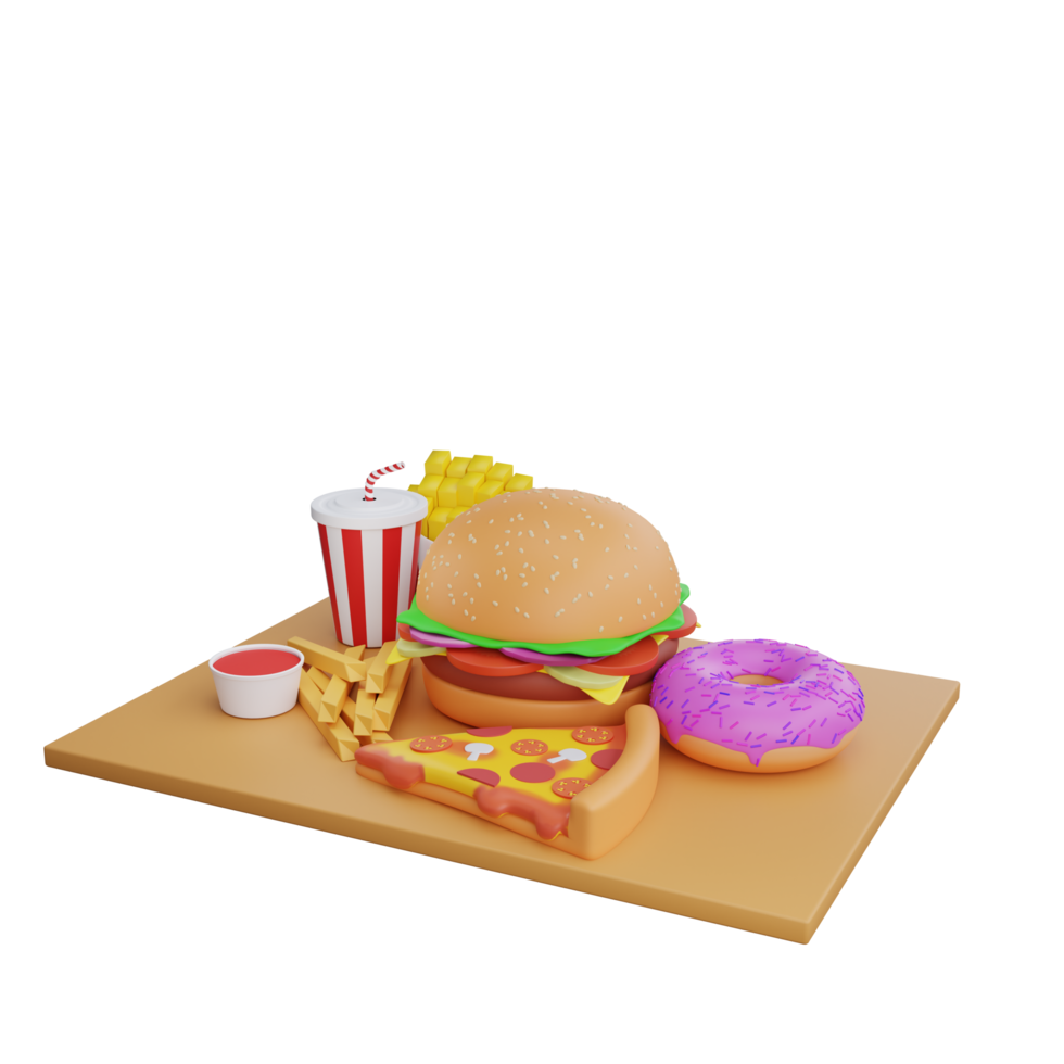 3d illustrazione di latino americano cibo, veloce cibo png