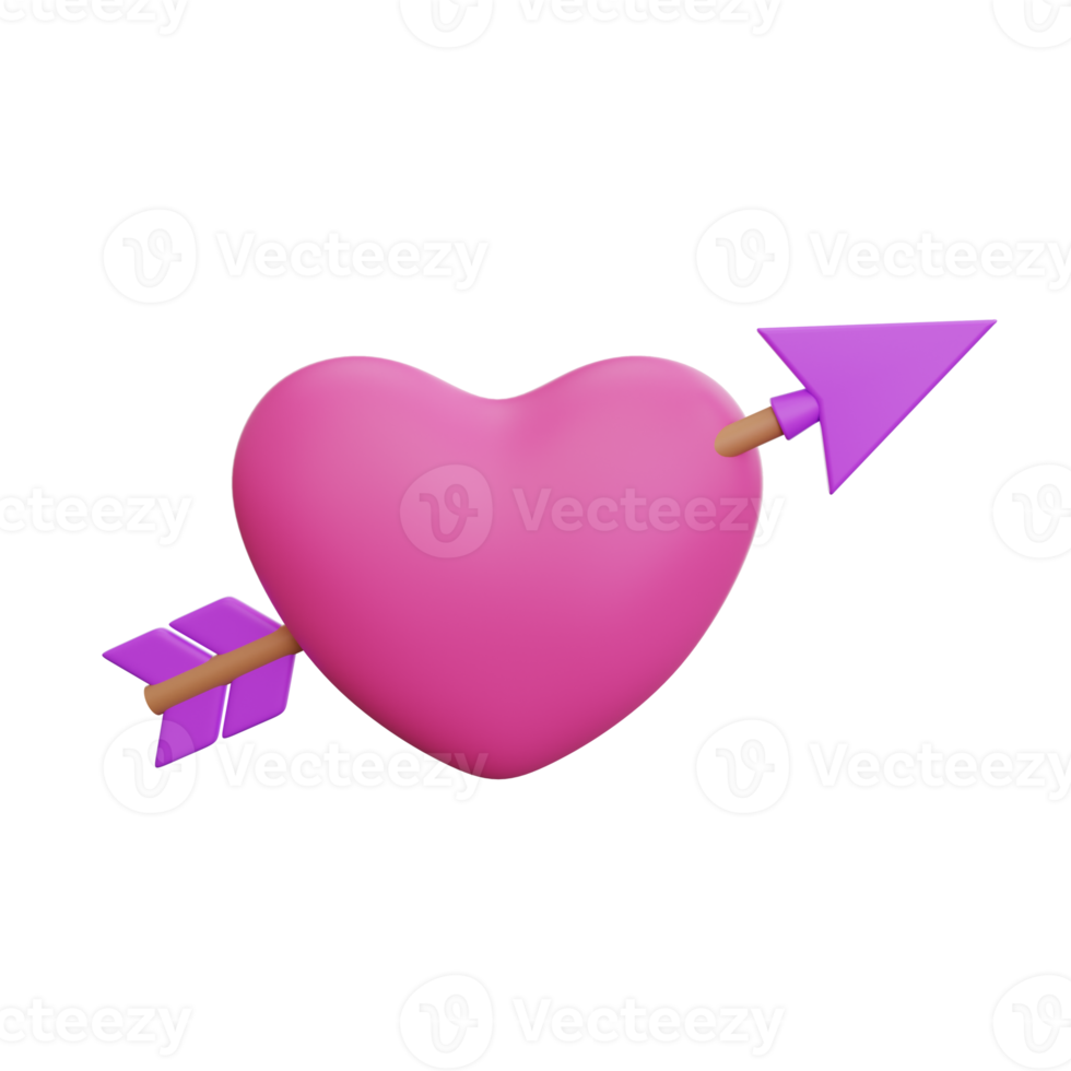 3d rendering valentine's day heart icon png