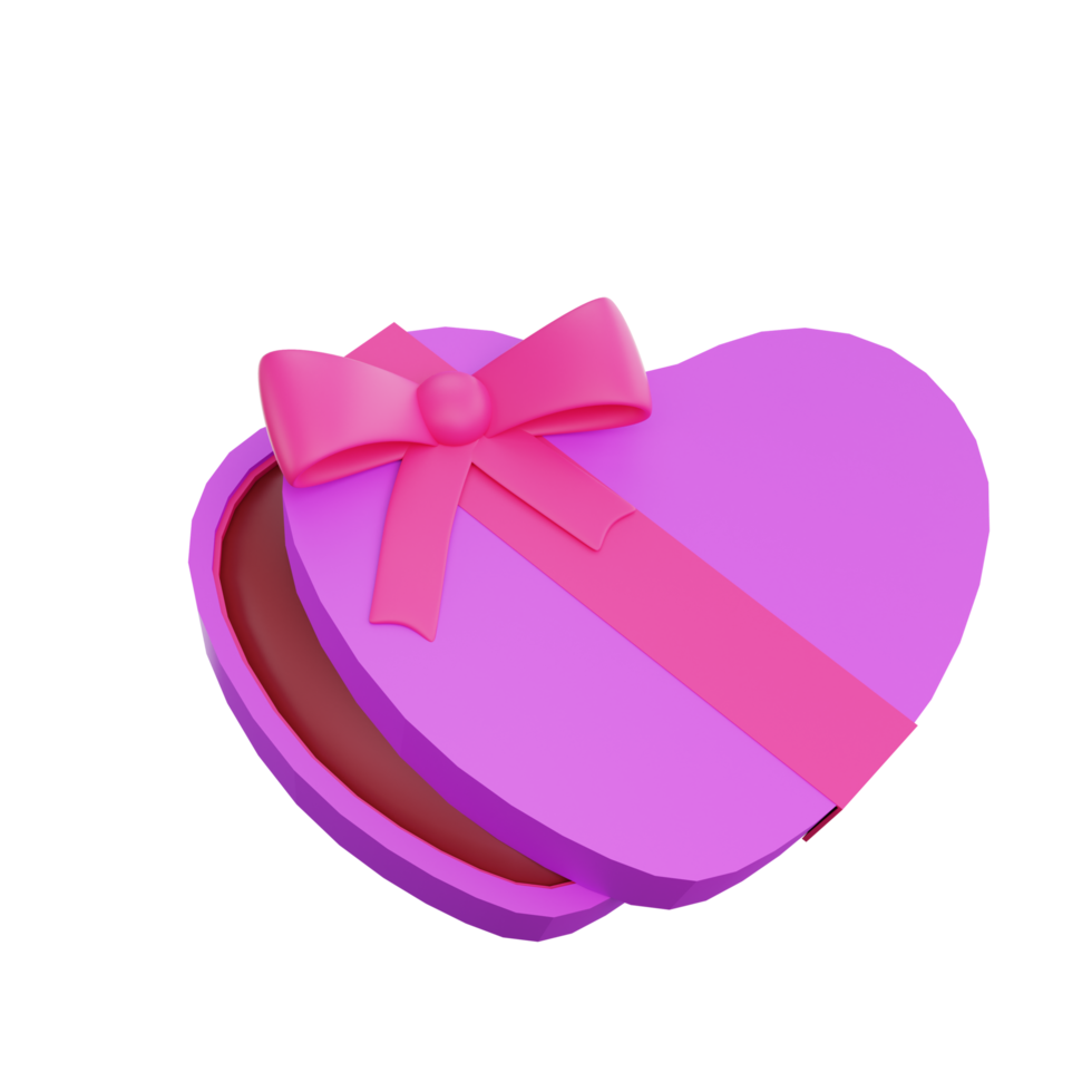 3d rendering valentine's day chocolate box icon png