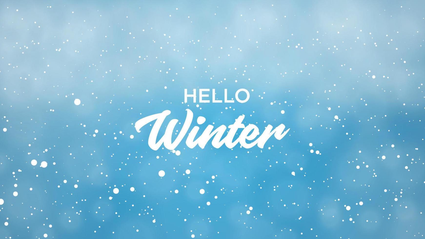 Winter Christmas background. Winter landscape with falling christmas shining beautiful snow. vector