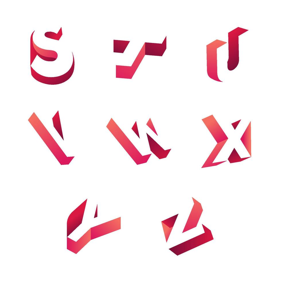 Set of 3D Alphabet Logo vector