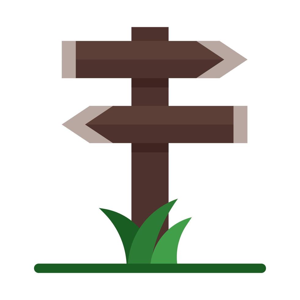 Direction, street sign icon in flat style vector