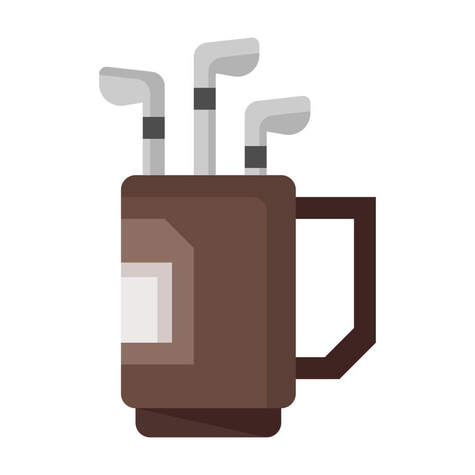 Golf bag icon in flat style vector
