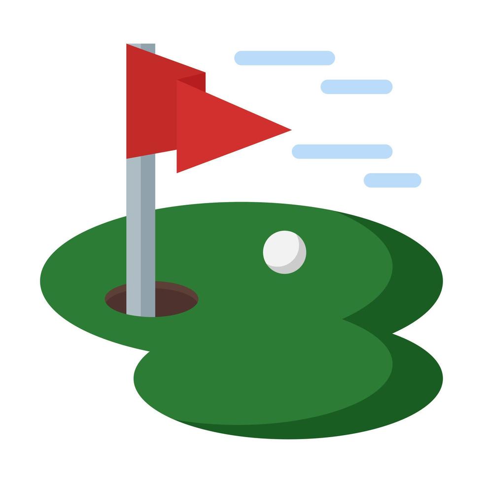 icono de campo de golf en vector de estilo plano