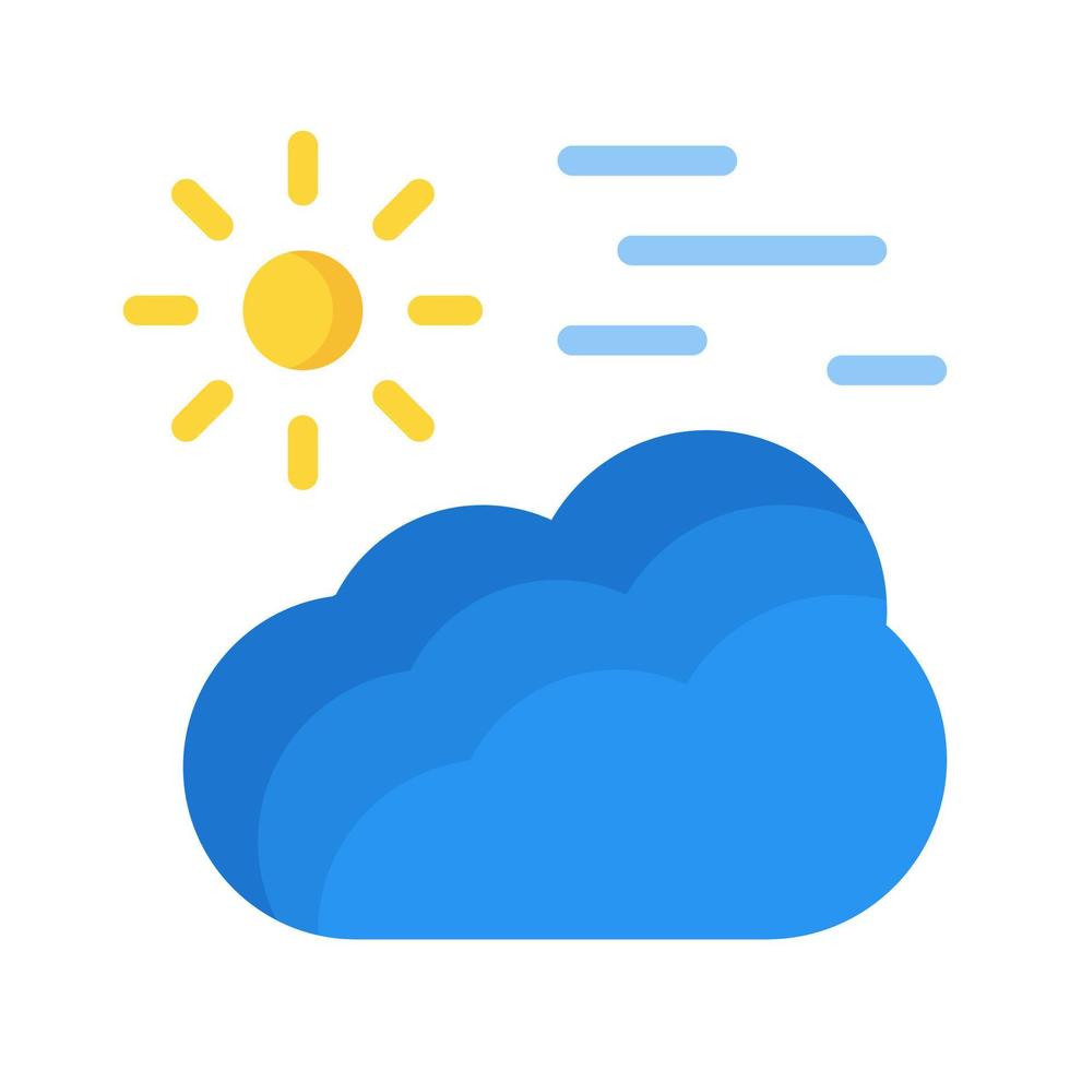 icono del tiempo en la nube en un vector de estilo plano