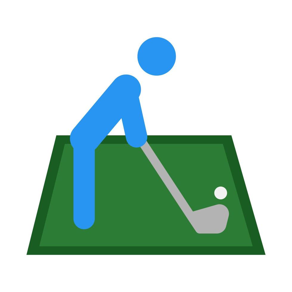 icono de jugador de golf en vector de estilo plano