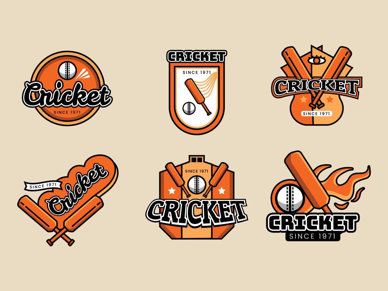 logotipo del deporte de críquet vector