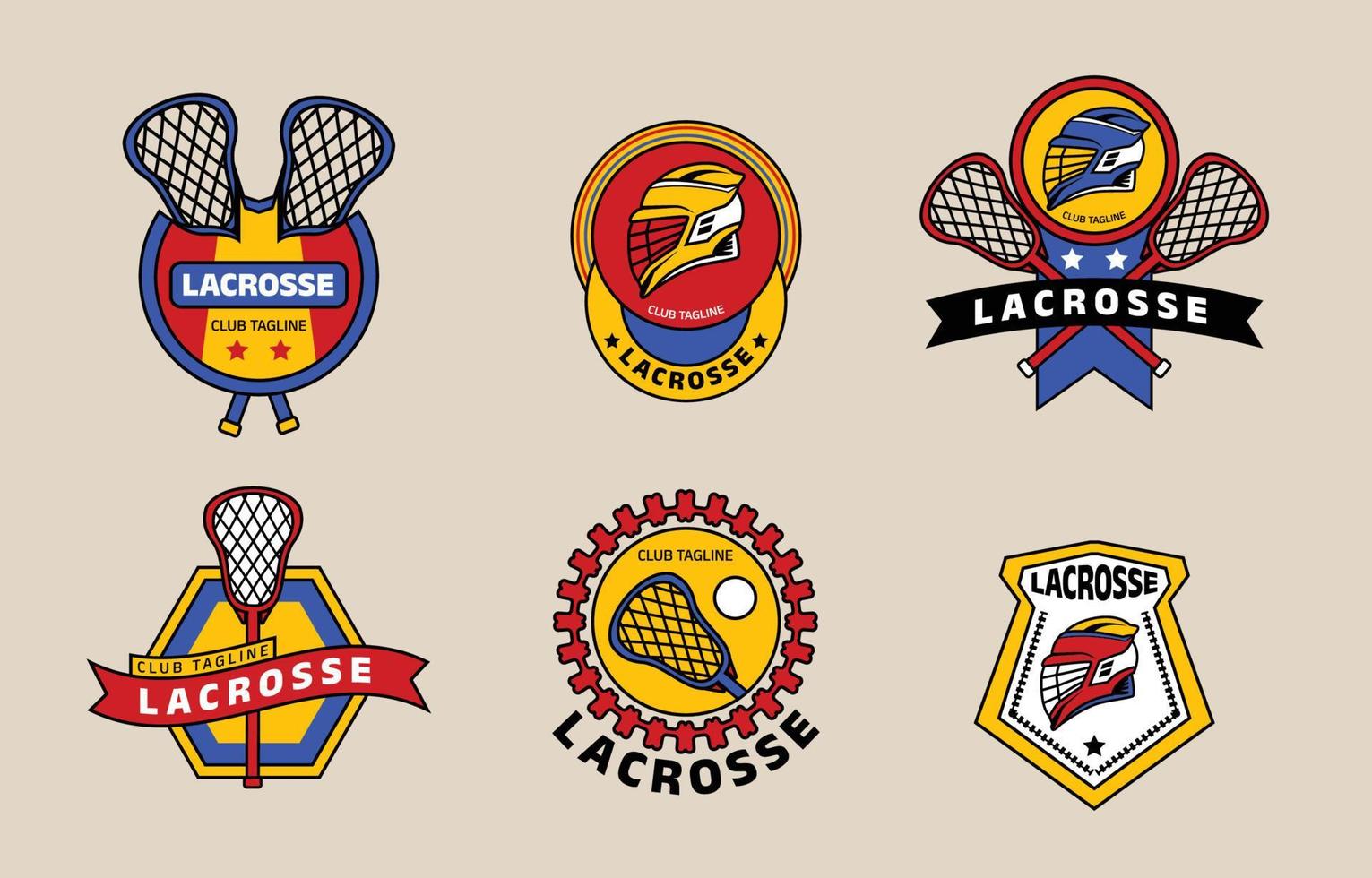 conjunto de logotipos de lacrosse vector