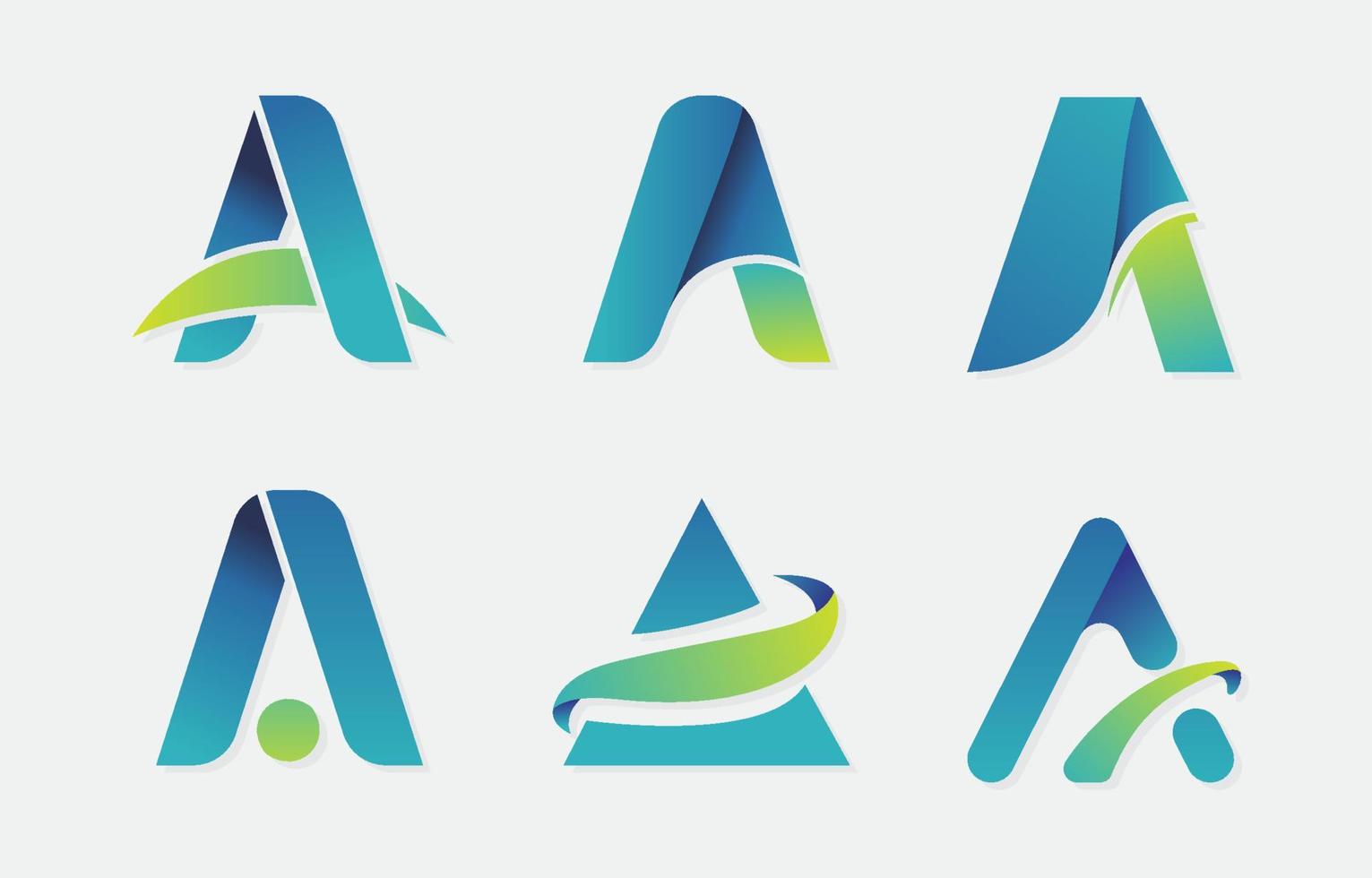 conjunto de logotipo dimensional abstracto vector