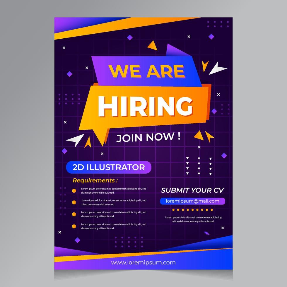 Job Vacancy Poster Template vector