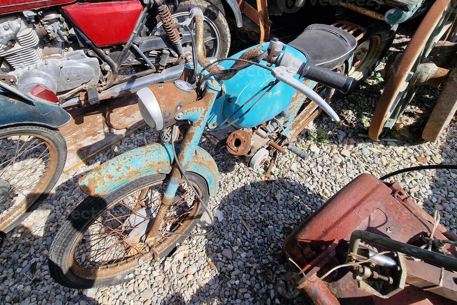 bike blue Old retro vintage photo