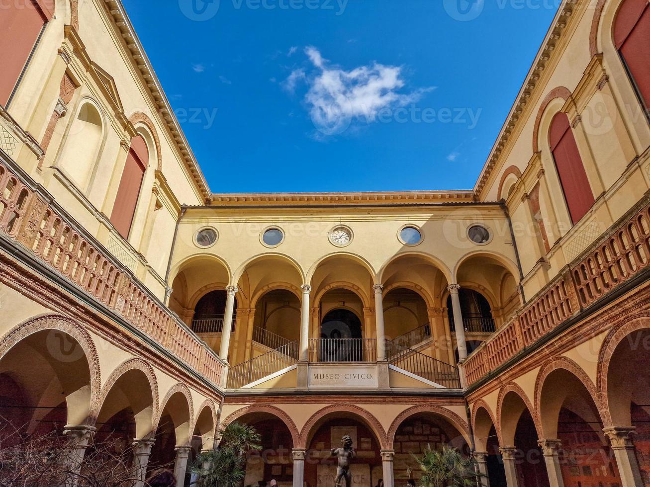 bologna piazza maggiore archeological museum square view photo