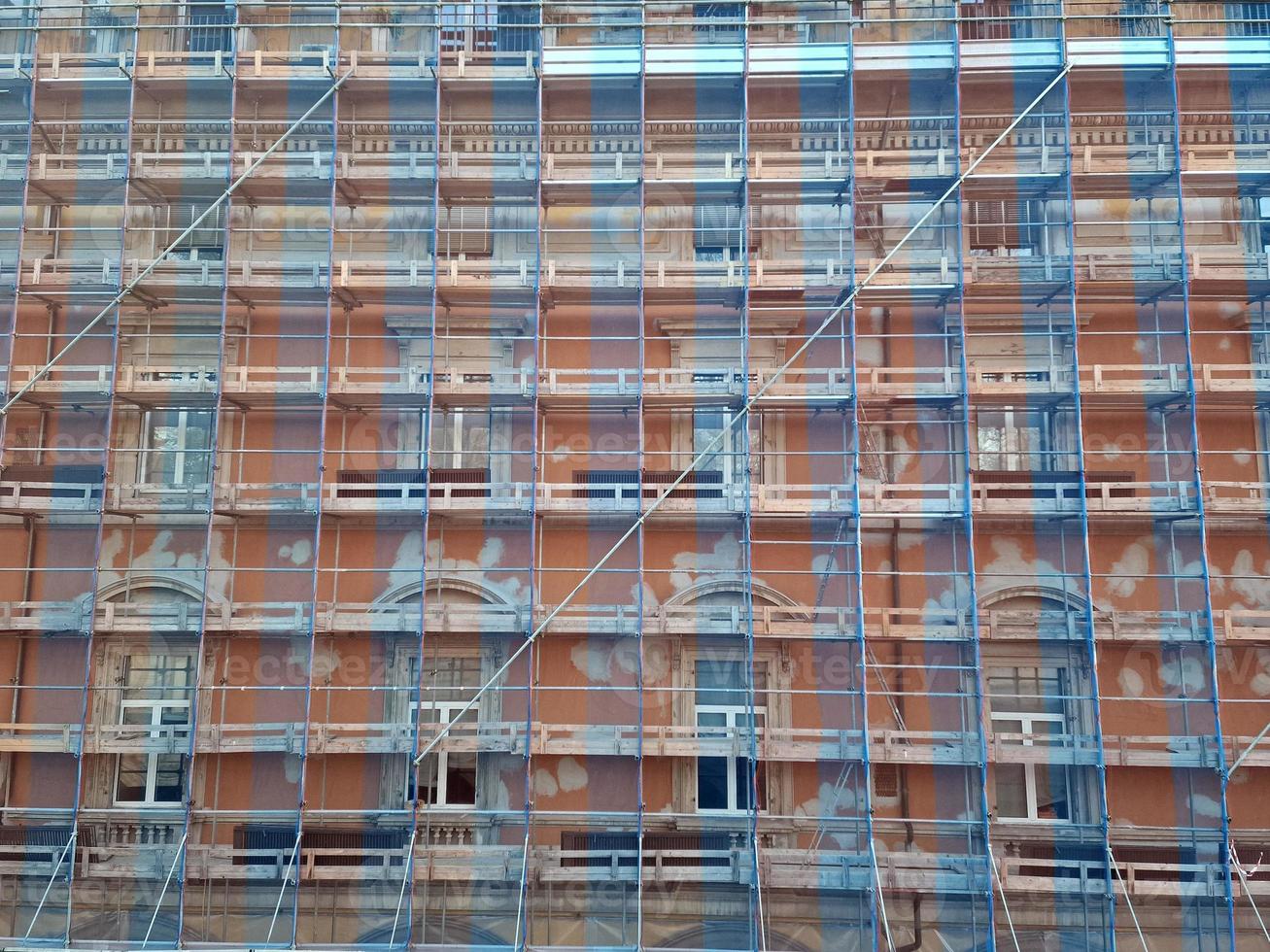 scoffolding building renovation in italy photo