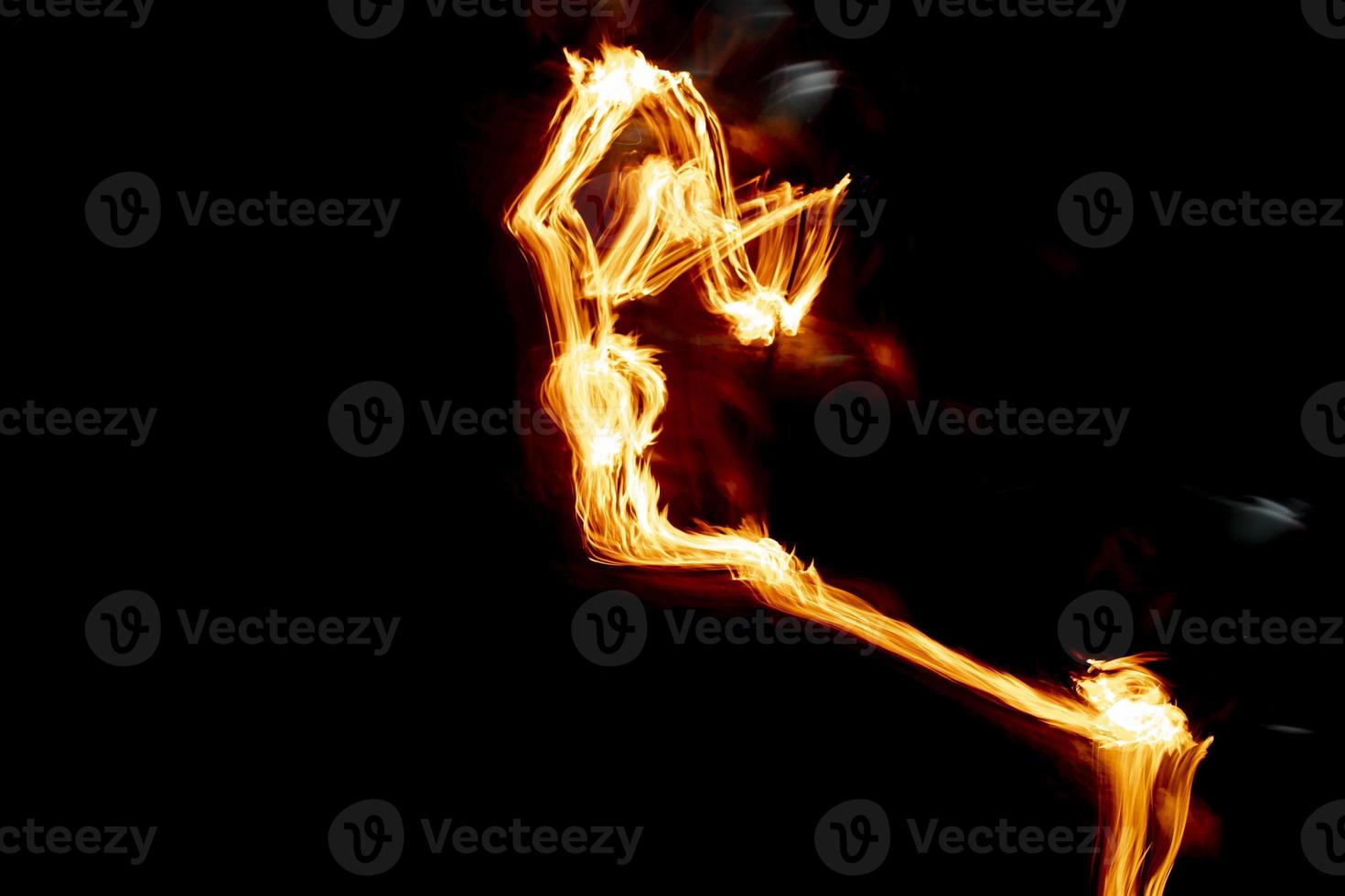 fire light painting at night photo