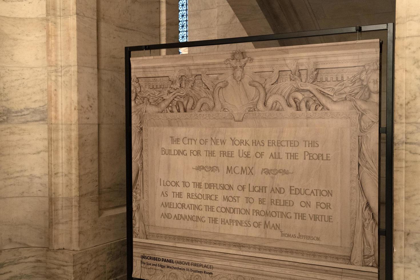 NEW YORK, USA - MAY 4 2019 - Interior of Public Library on 5th avenue photo