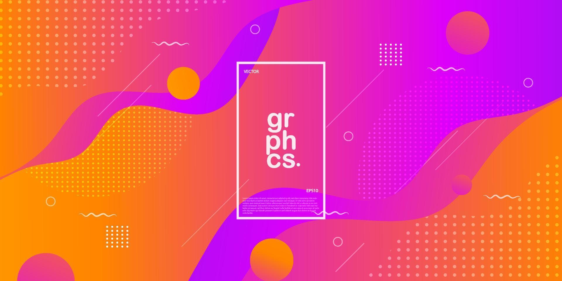 geometric colorful dynamic wavy circle abstract background with gradient pink, purple and orange combination color on background. Eps10 vector