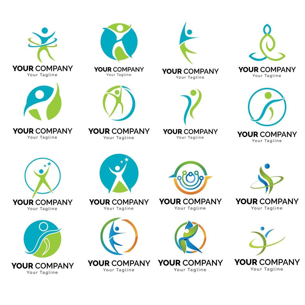Set of Vector Logos for Healing Pro Vector