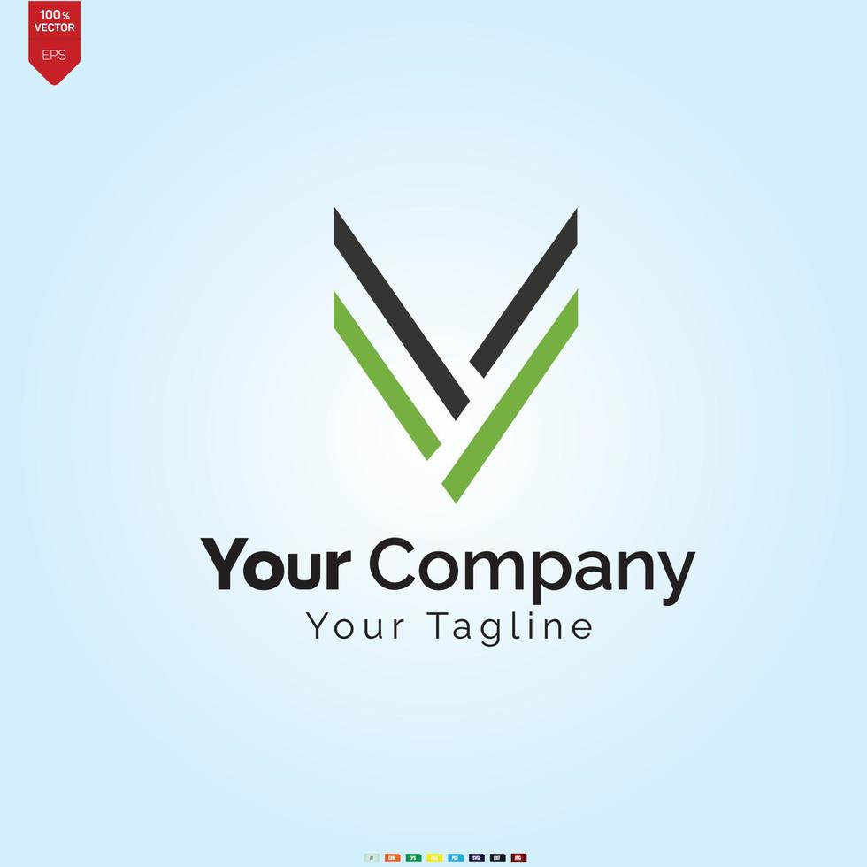 V letter logo icon for business and company Pro Vector