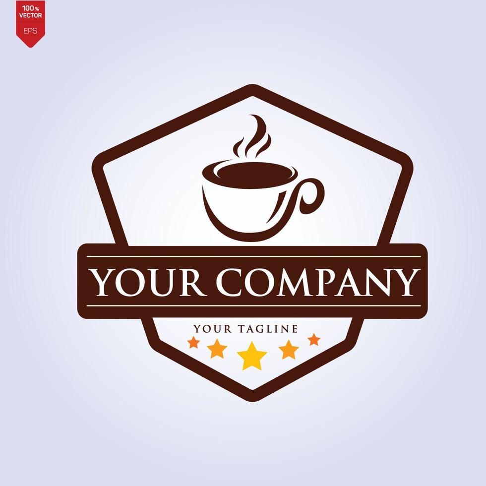 diseño de icono de vector de plantilla de logotipo de taza de café y frijoles vector gratis