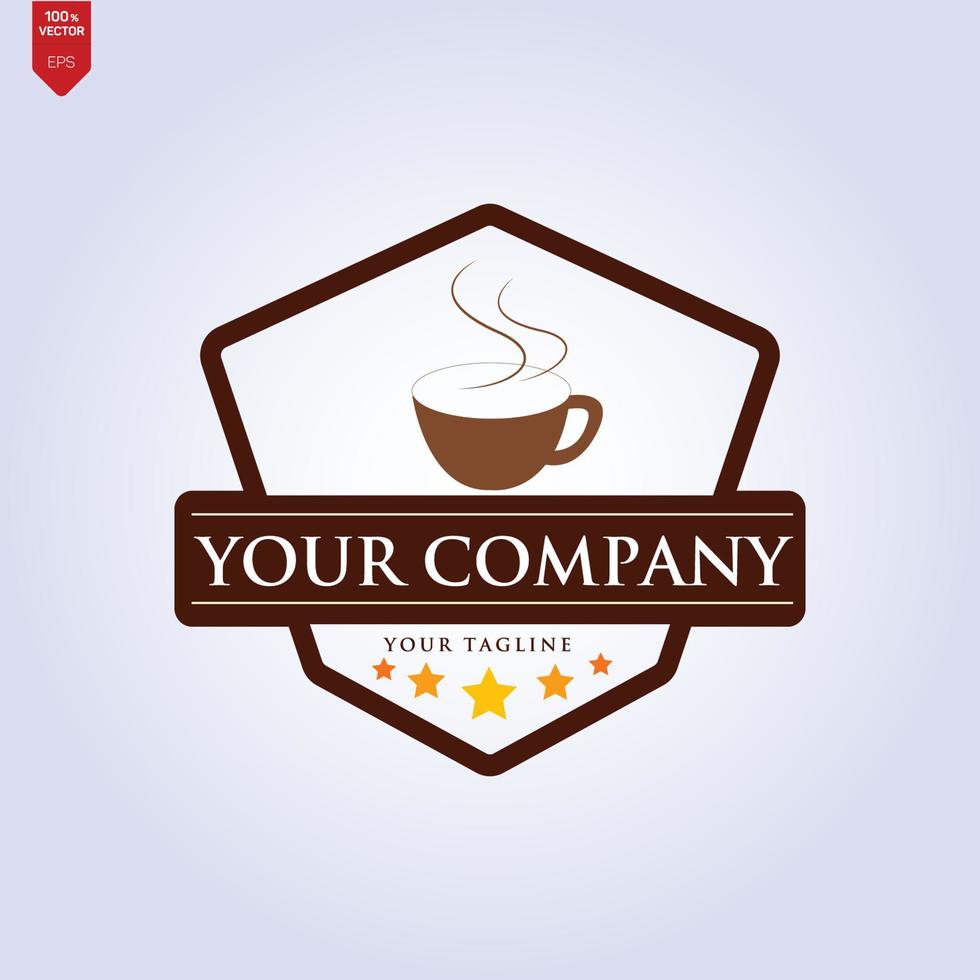 diseño de icono de vector de plantilla de logotipo de taza de café y frijoles vector gratis