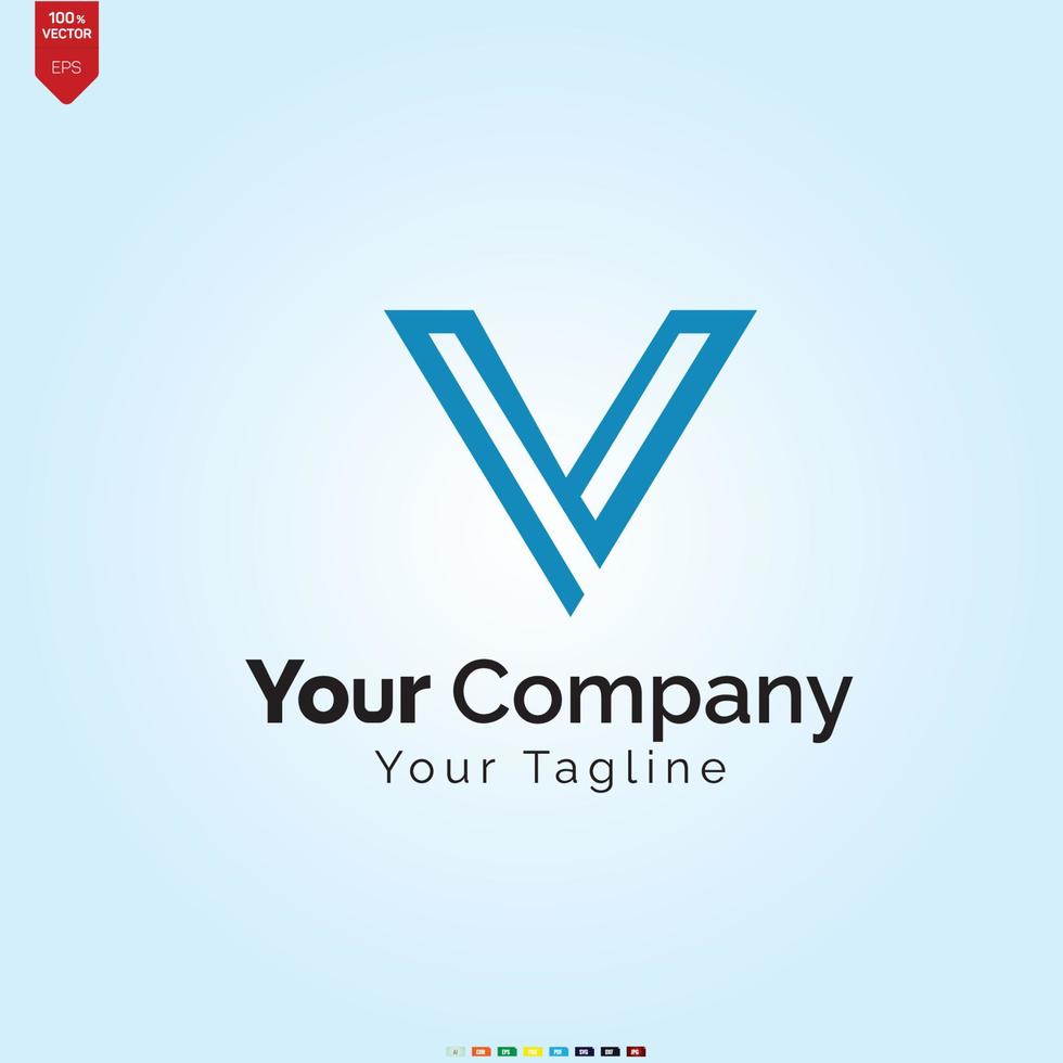 V letter logo icon for business and company Pro Vector