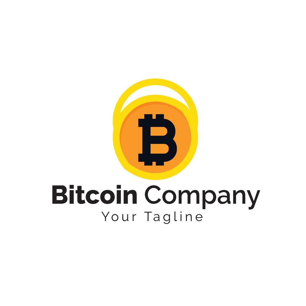 bitcoin logo illustration design template Free Vector