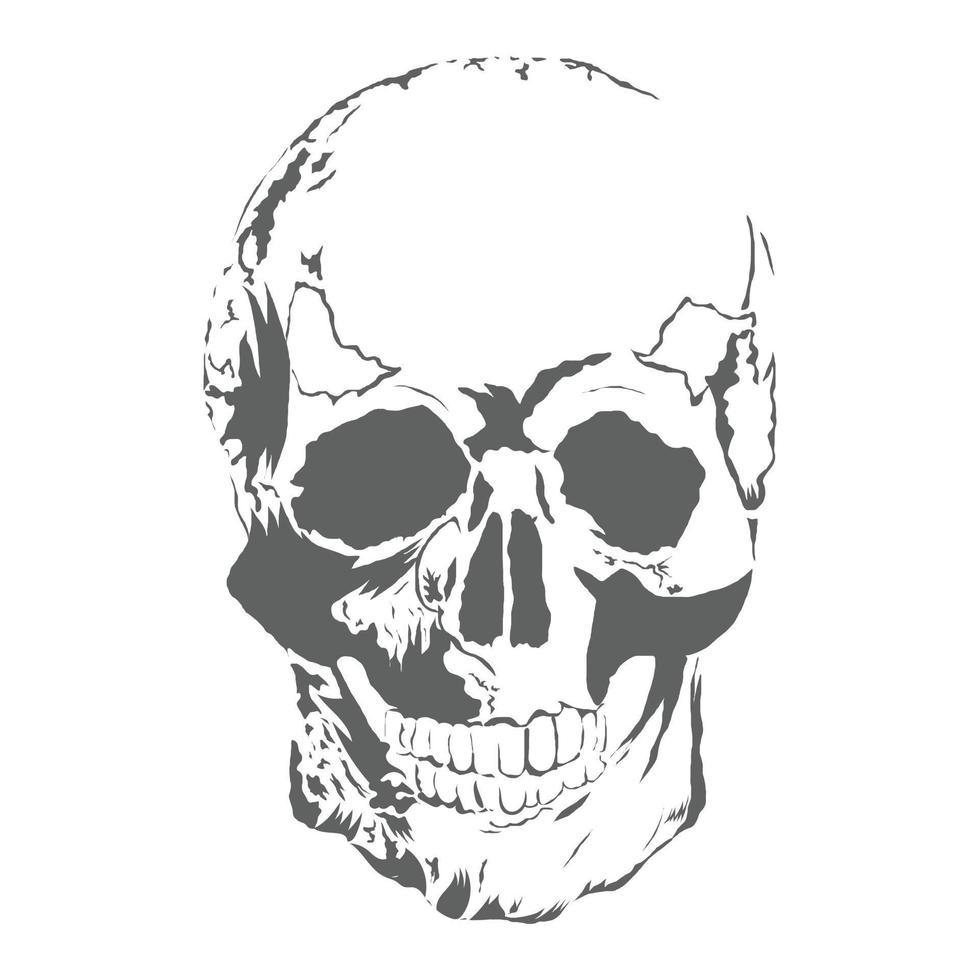 Skull vintage style. Vector illustration.