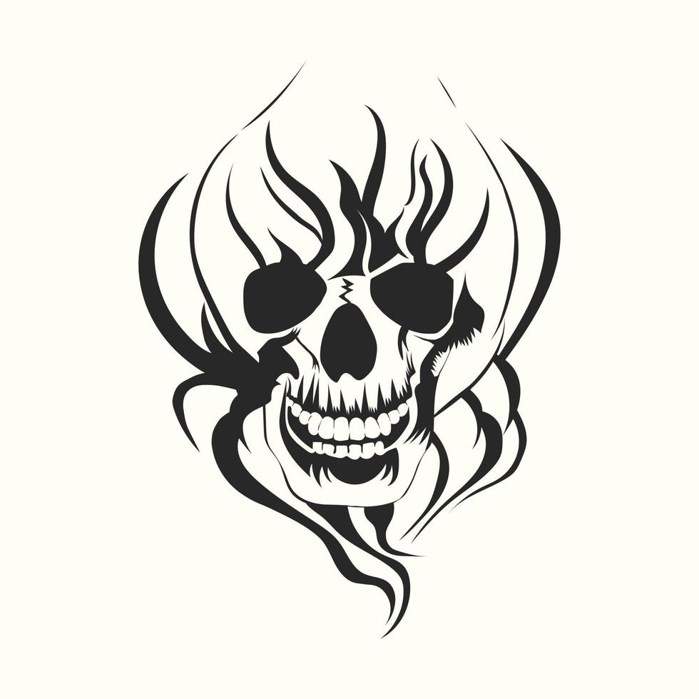 Skull vintage style. Vector illustration.