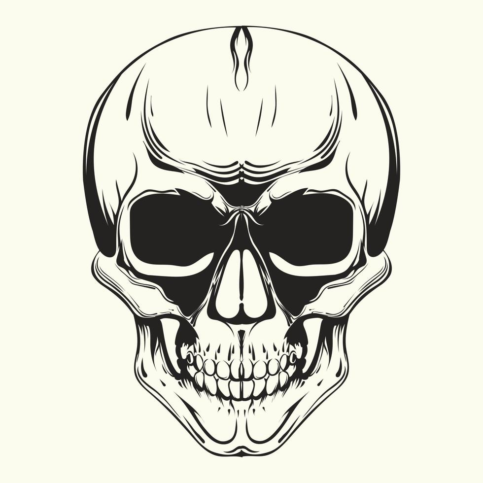 Skull vintage style. Vector illustration.