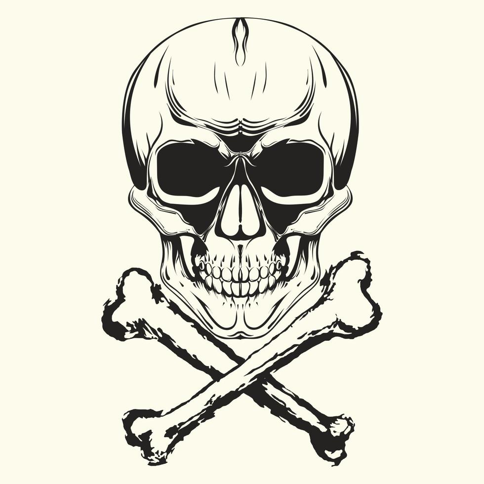 Skull vintage style. Vector illustration.