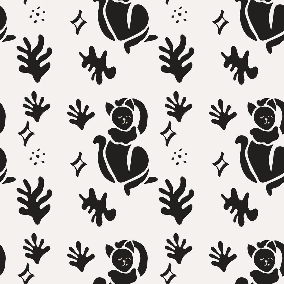 Abstract seamless pattern bundle with natural shapes, random freehand matisse wallpaper collection. Trendy fashion background includes modern minimalist art. vector