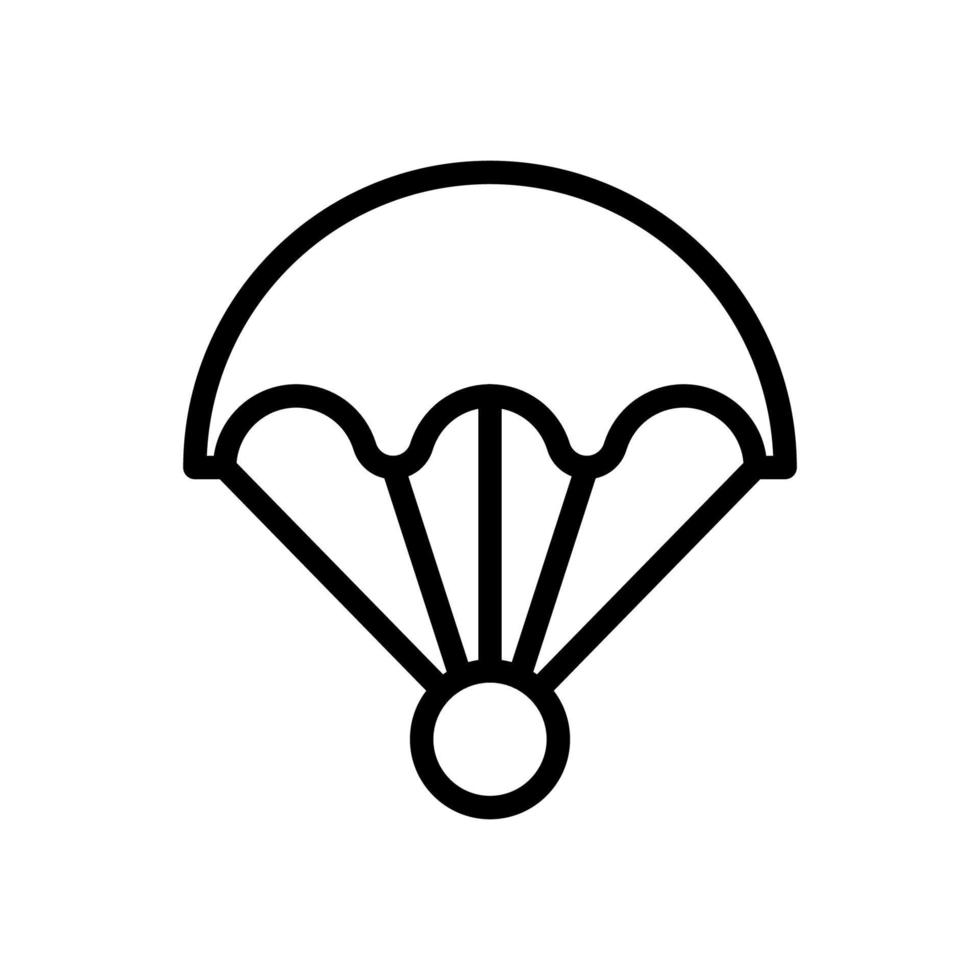 Parachute icon line isolated on white background. Black flat thin icon on modern outline style. Linear symbol and editable stroke. Simple and pixel perfect stroke vector illustration