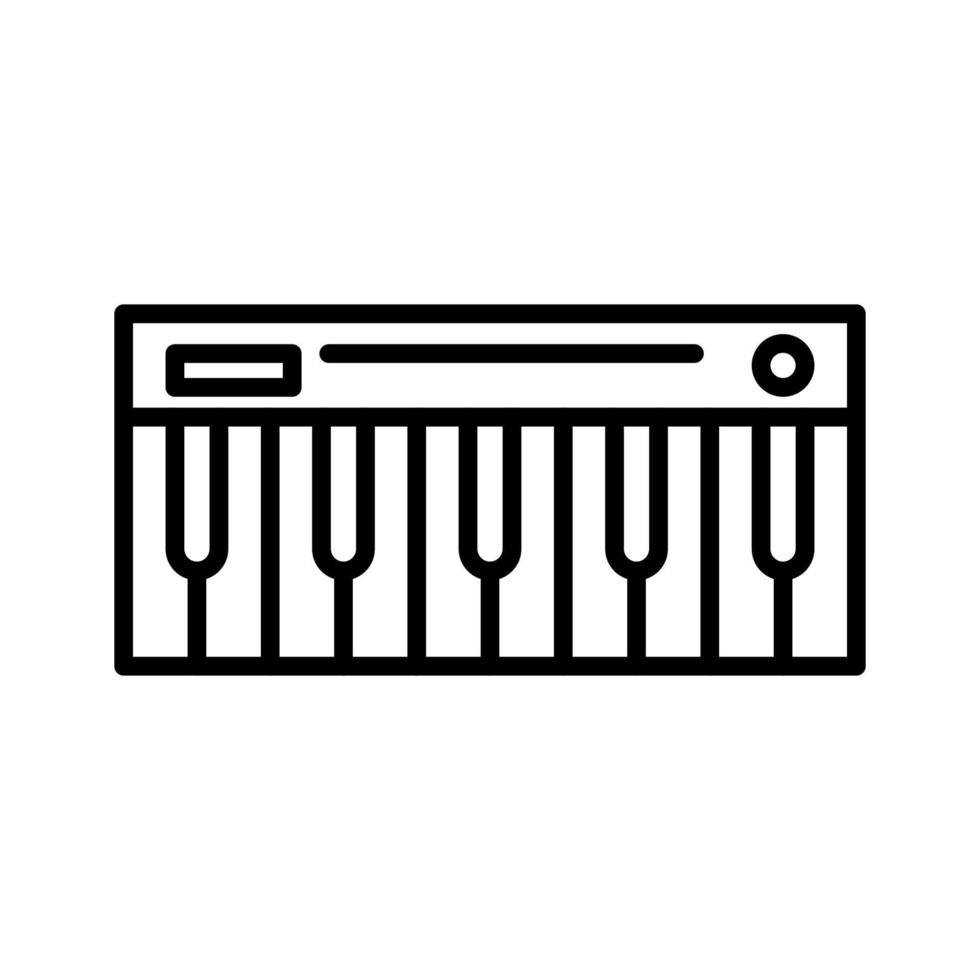 Electronic piano icon line isolated on white background. Black flat thin icon on modern outline style. Linear symbol and editable stroke. Simple and pixel perfect stroke vector illustration