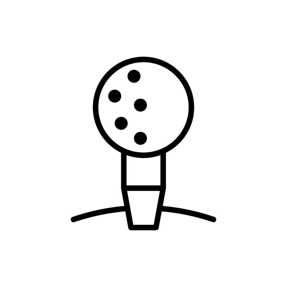 línea de icono de pelota de golf aislada sobre fondo blanco. icono negro plano y delgado en el estilo de contorno moderno. símbolo lineal y trazo editable. ilustración de vector de trazo simple y perfecto de píxeles