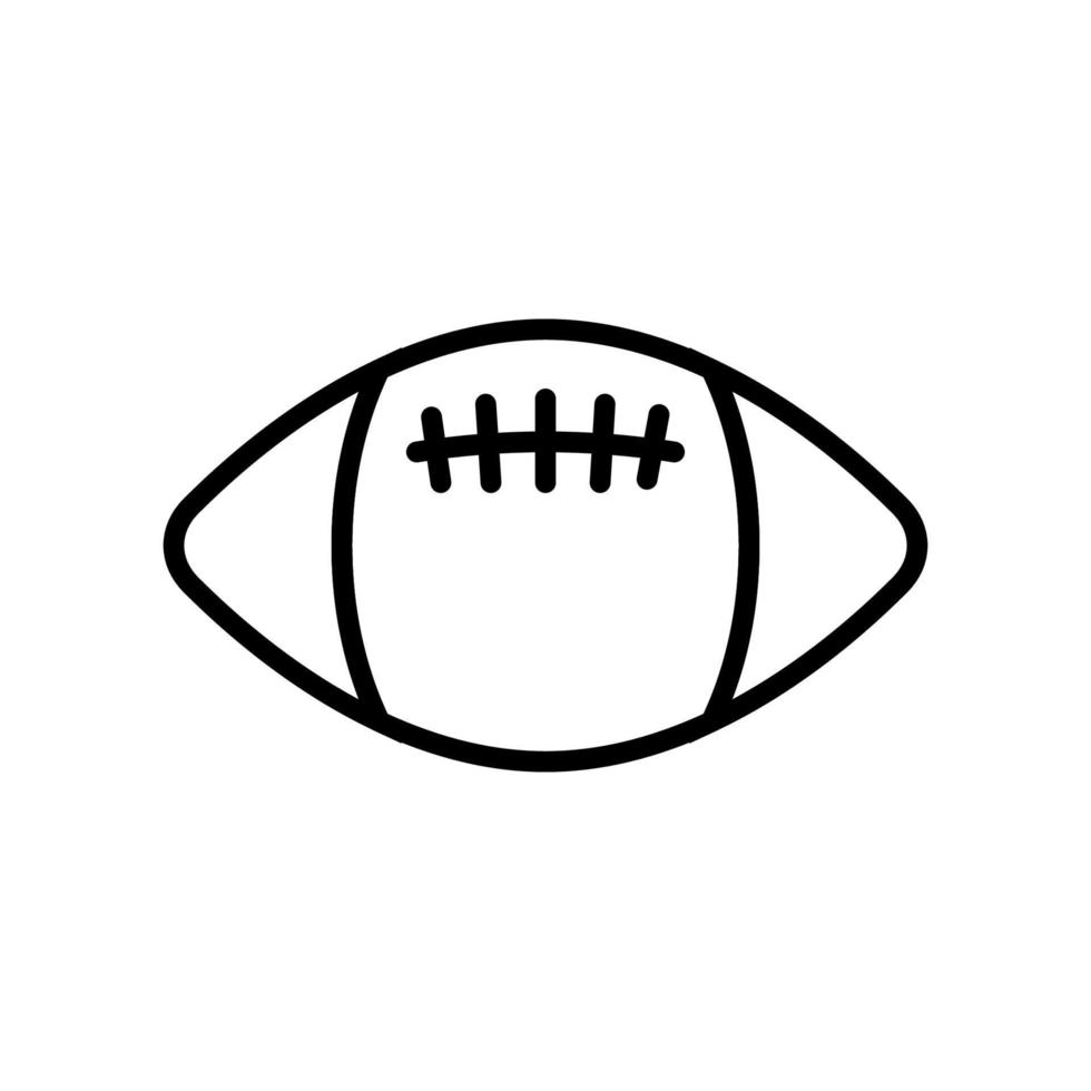 línea de icono de pelota de rugby aislada sobre fondo blanco. icono negro plano y delgado en el estilo de contorno moderno. símbolo lineal y trazo editable. ilustración de vector de trazo simple y perfecto de píxeles