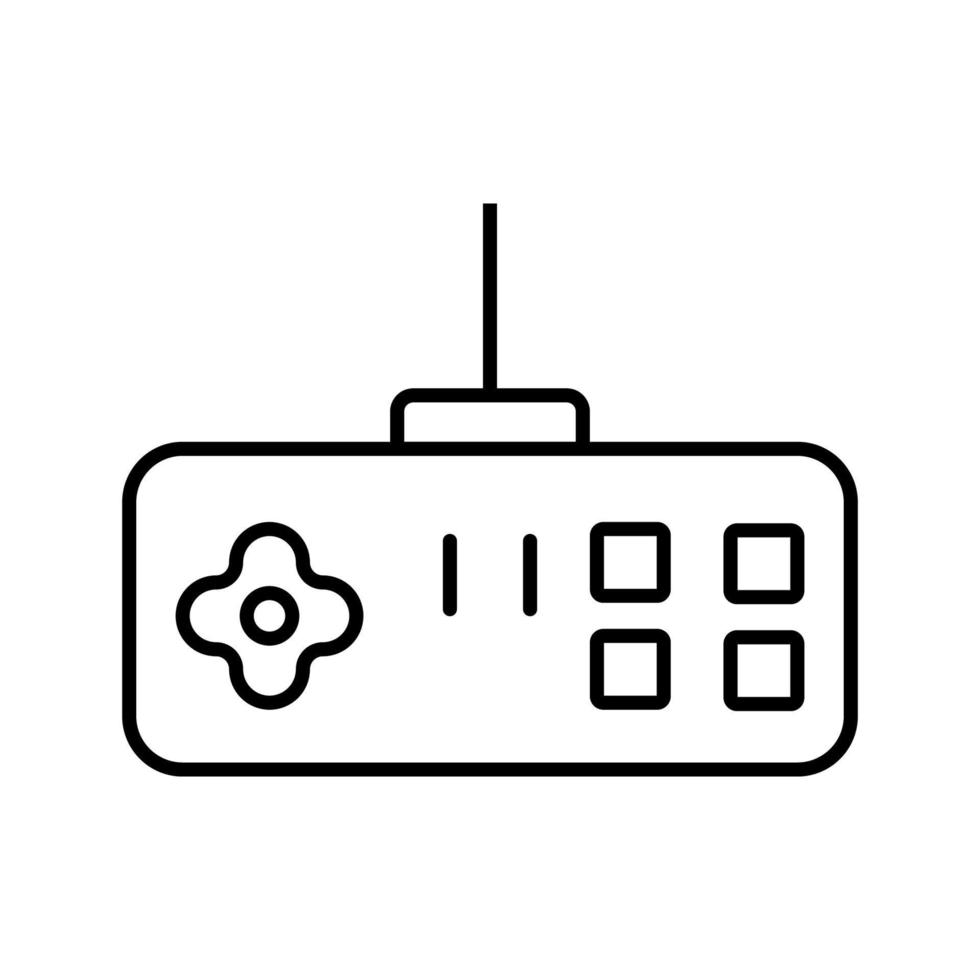 línea de icono de joystick de juego aislada sobre fondo blanco. icono negro plano y delgado en el estilo de contorno moderno. símbolo lineal y trazo editable. ilustración de vector de trazo simple y perfecto de píxeles