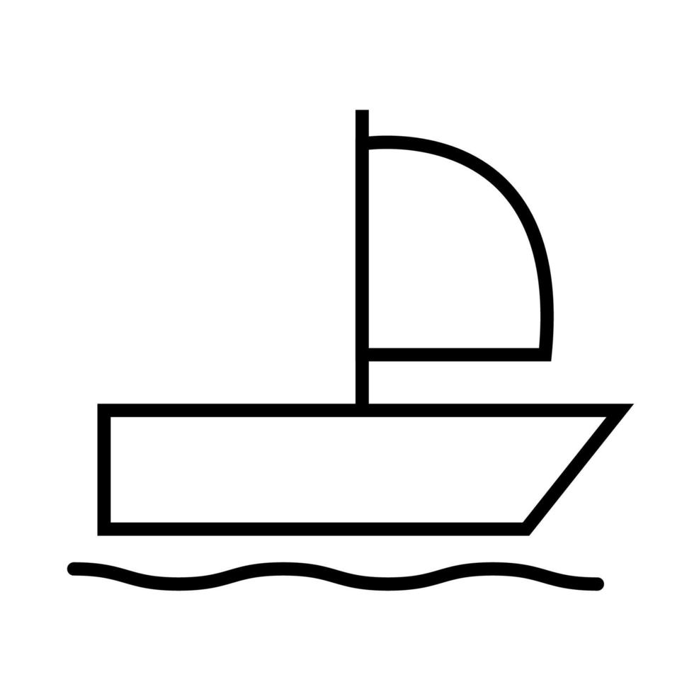 línea de icono de barco deportivo aislada sobre fondo blanco. icono negro plano y delgado en el estilo de contorno moderno. símbolo lineal y trazo editable. ilustración de vector de trazo simple y perfecto de píxeles