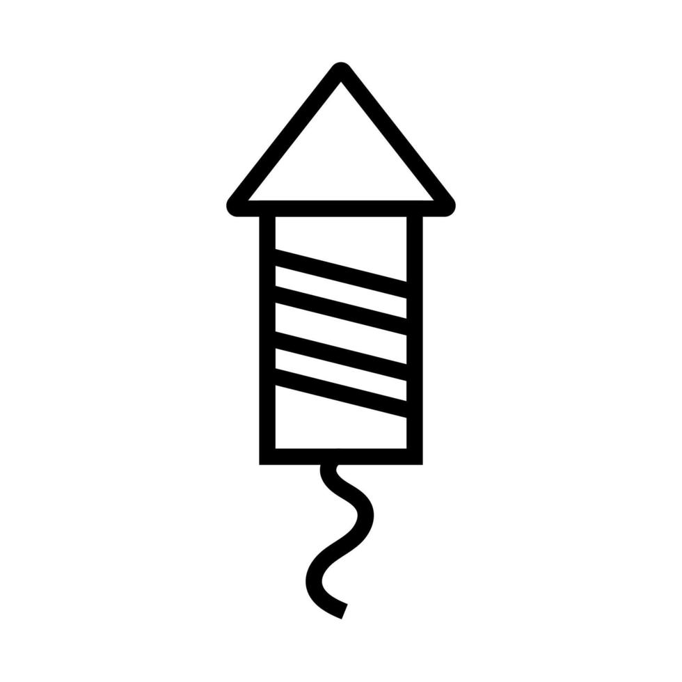 línea de icono de cohete de fiesta aislada sobre fondo blanco. icono negro plano y delgado en el estilo de contorno moderno. símbolo lineal y trazo editable. ilustración de vector de trazo simple y perfecto de píxeles