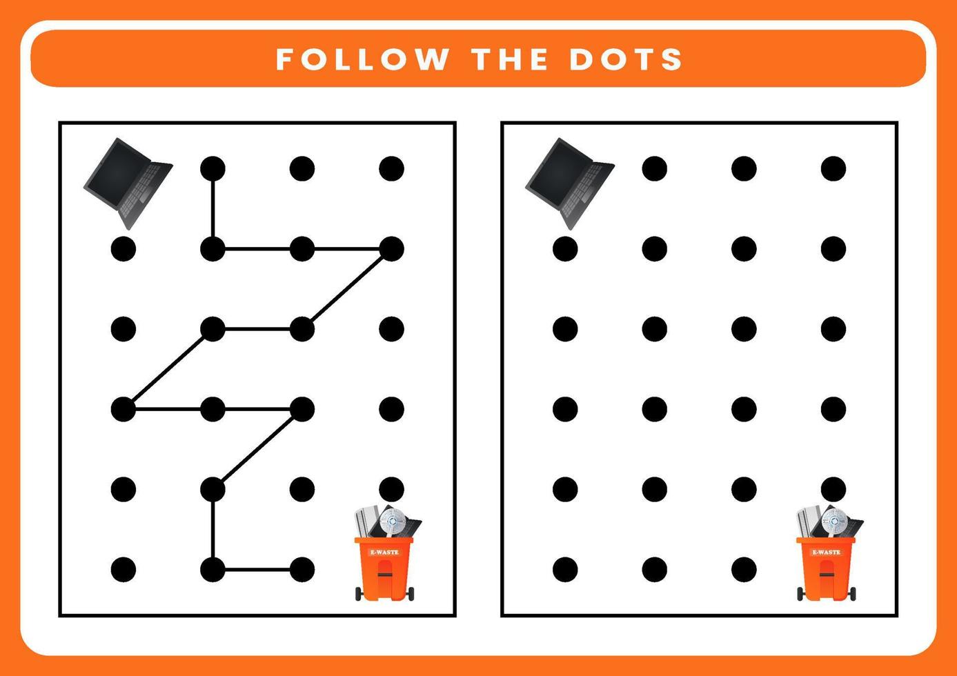 Follow the dots worksheet for kids vector